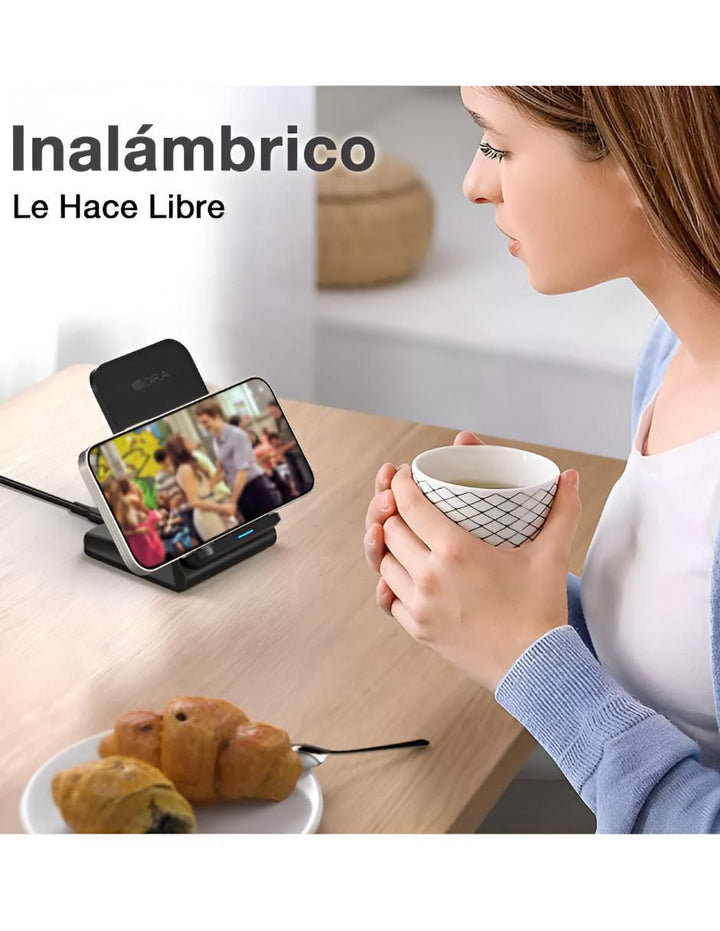 Cargador Inalámbrico Rápido Compatible iPhone Samsung - Image 5