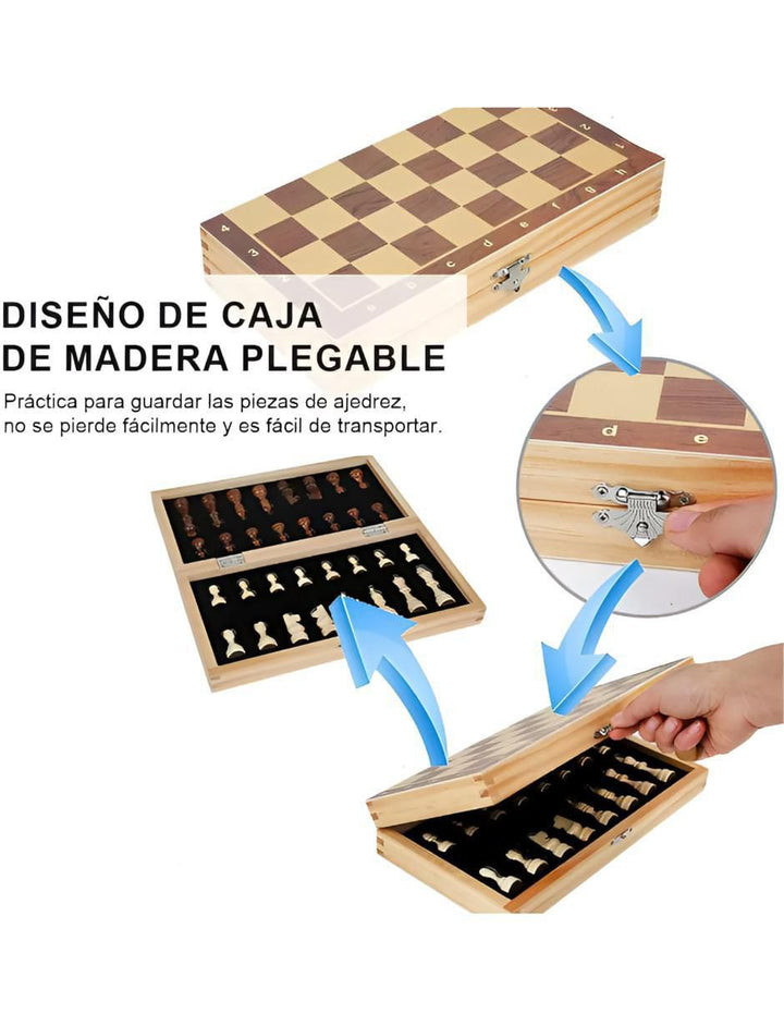 Ajedrez de Madera Magnetico Plegable - Image 4