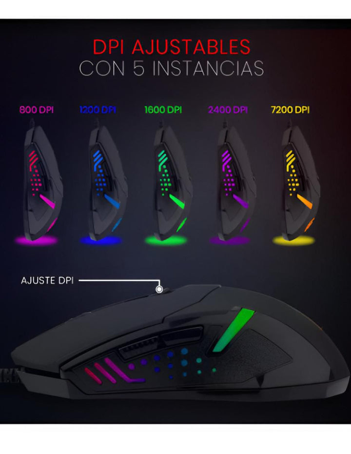 Mouse Gamer Sensor Precisión Iluminación - Image 2