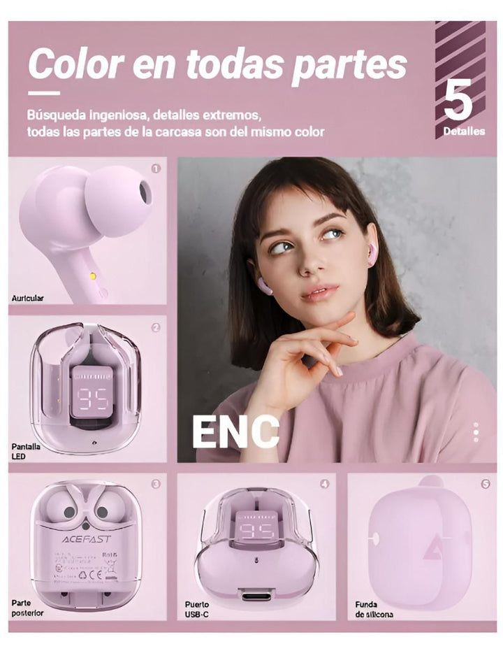 Audífonos In-ear Inalámbricos Cancelación de Ruido - Image 2