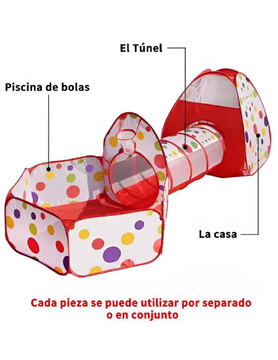 Alberca de Pelotas Infantil 3 en 1 con Túnel y Casa - Image 5