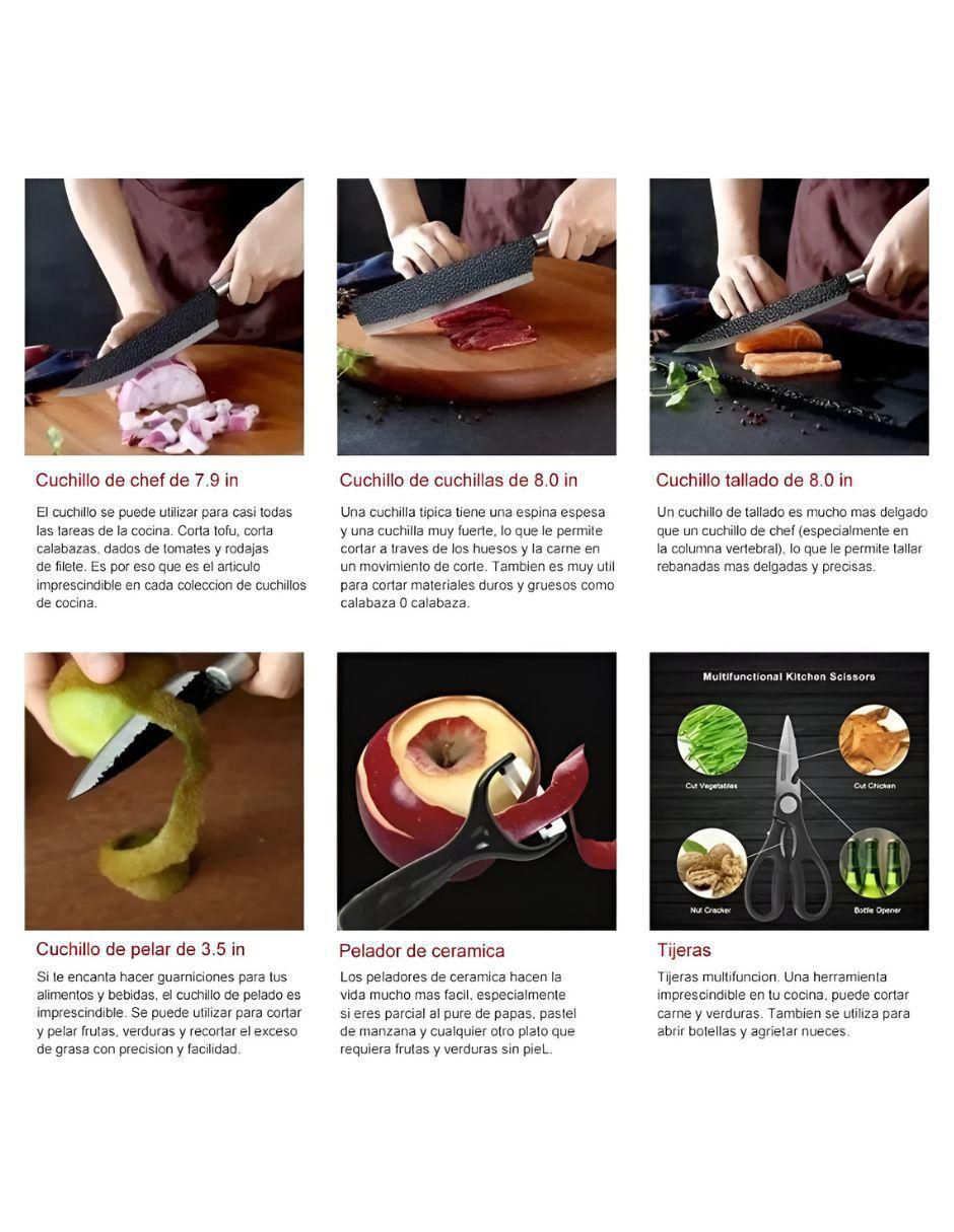 Set de Cuchillos de Chef Acero Inoxidable 6 Piezas - Image 2