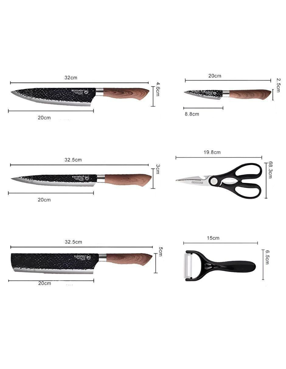 Set de Cuchillos de Chef Acero Inoxidable 6 Piezas - Image 5