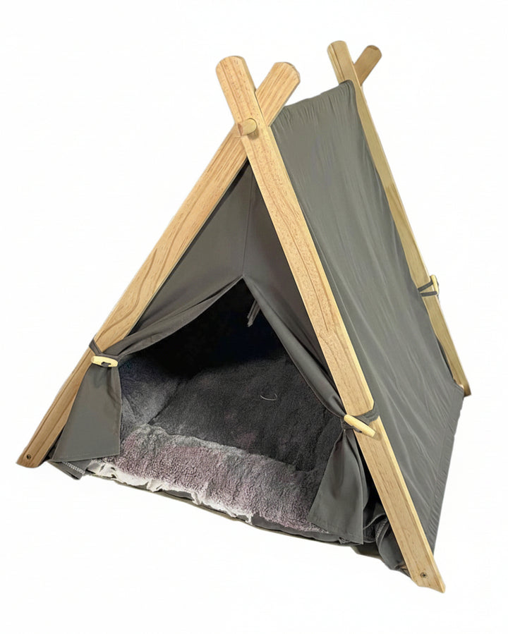 Cama Casita para Perro y Gato Ansoal Madera - Image 1