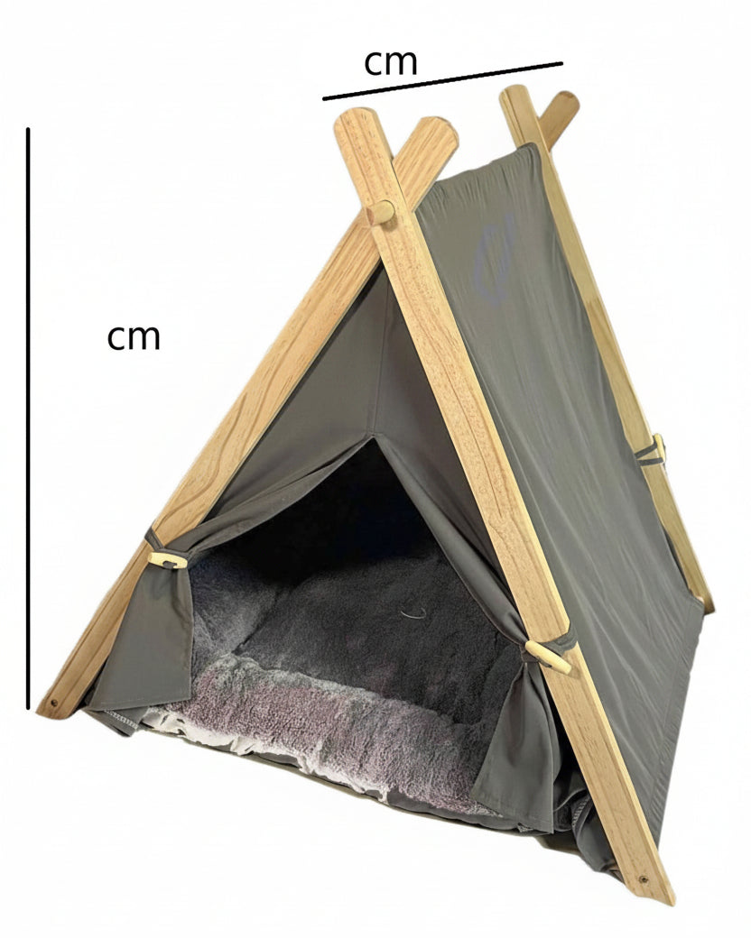 Cama Casita para Perro y Gato Ansoal Madera - Image 4