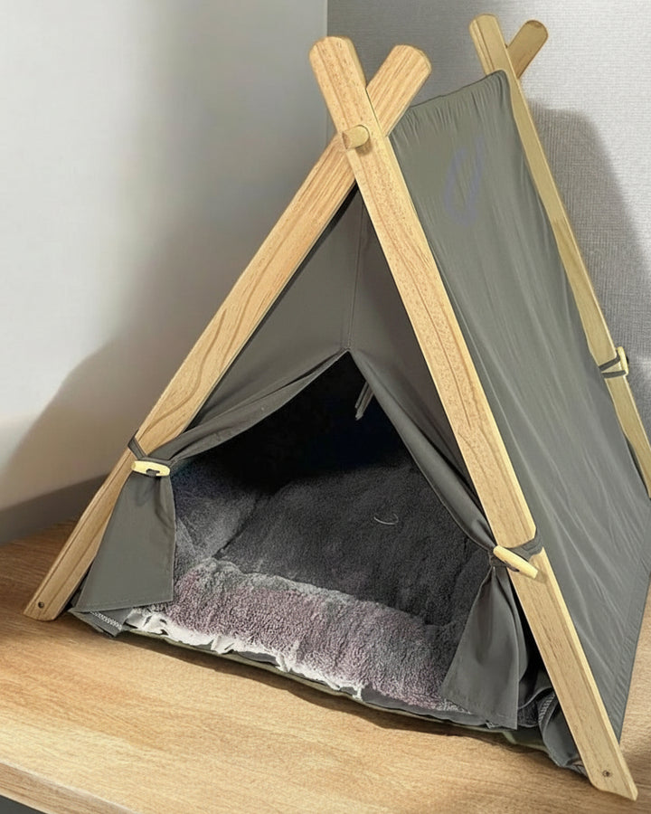 Cama Casita para Perro y Gato Ansoal Madera - Image 3