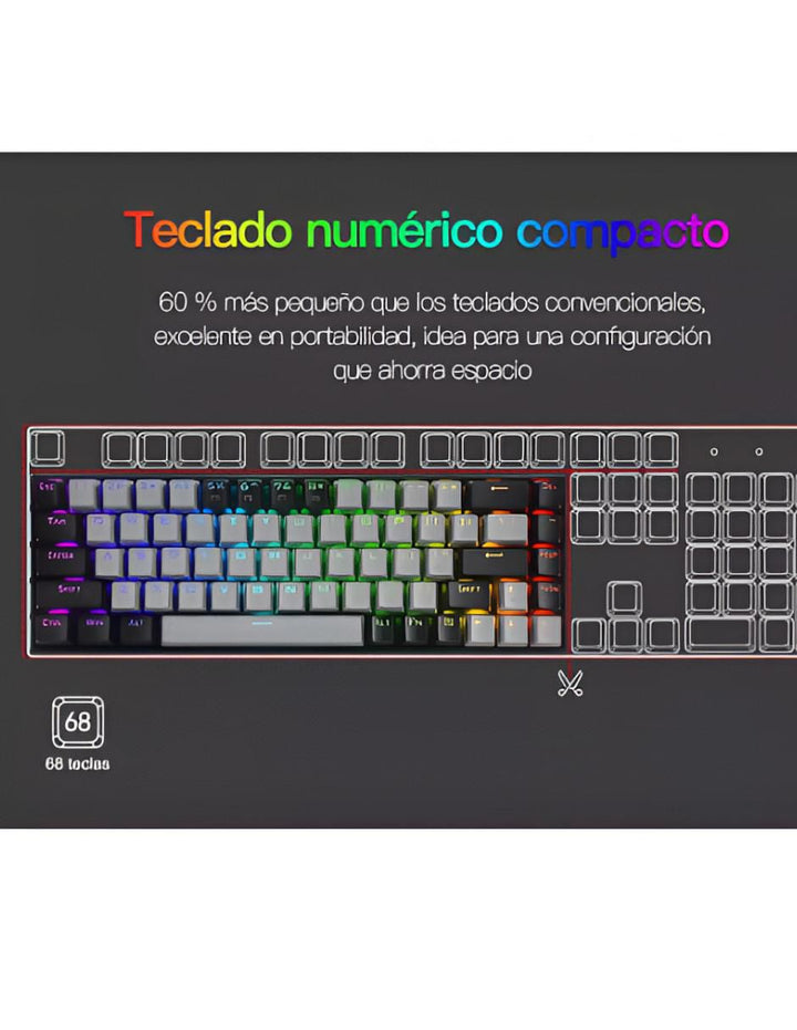 Teclado Inalámbrico Conexión Ergonómico - Image 4