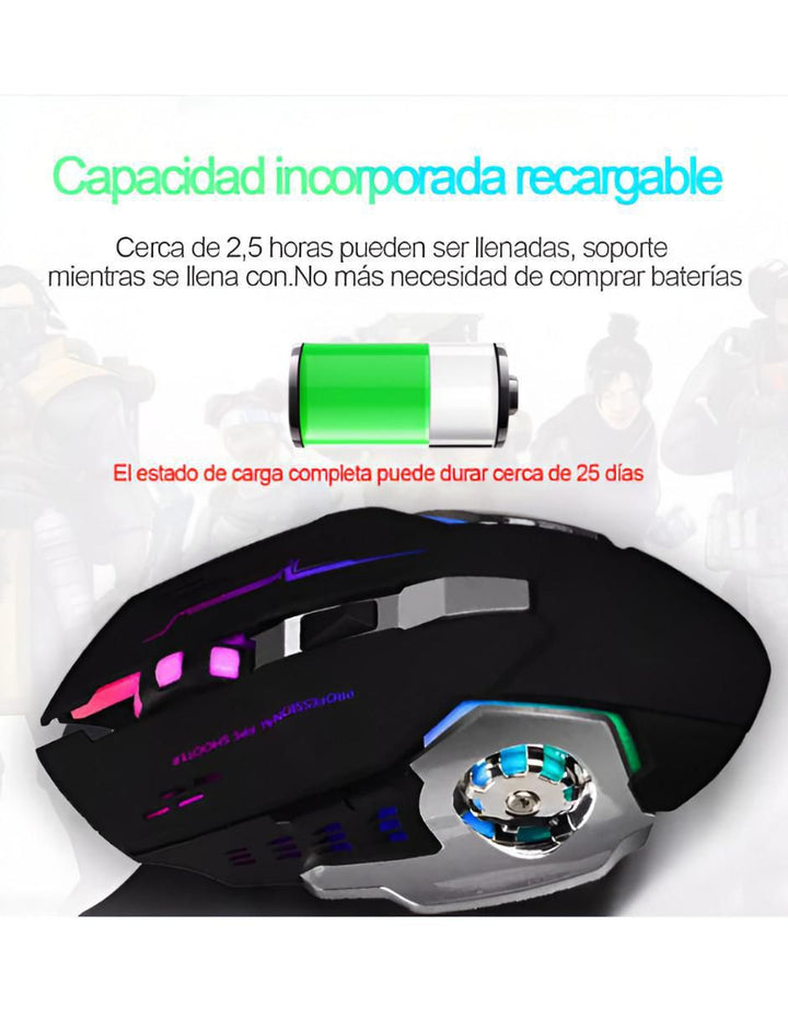 Mouse Gamer Inalámbrico Ergonómico Negro - Image 3