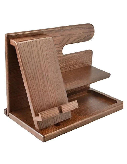 Organizador de Escritorio de Madera para Celular y Reloj - Image 5