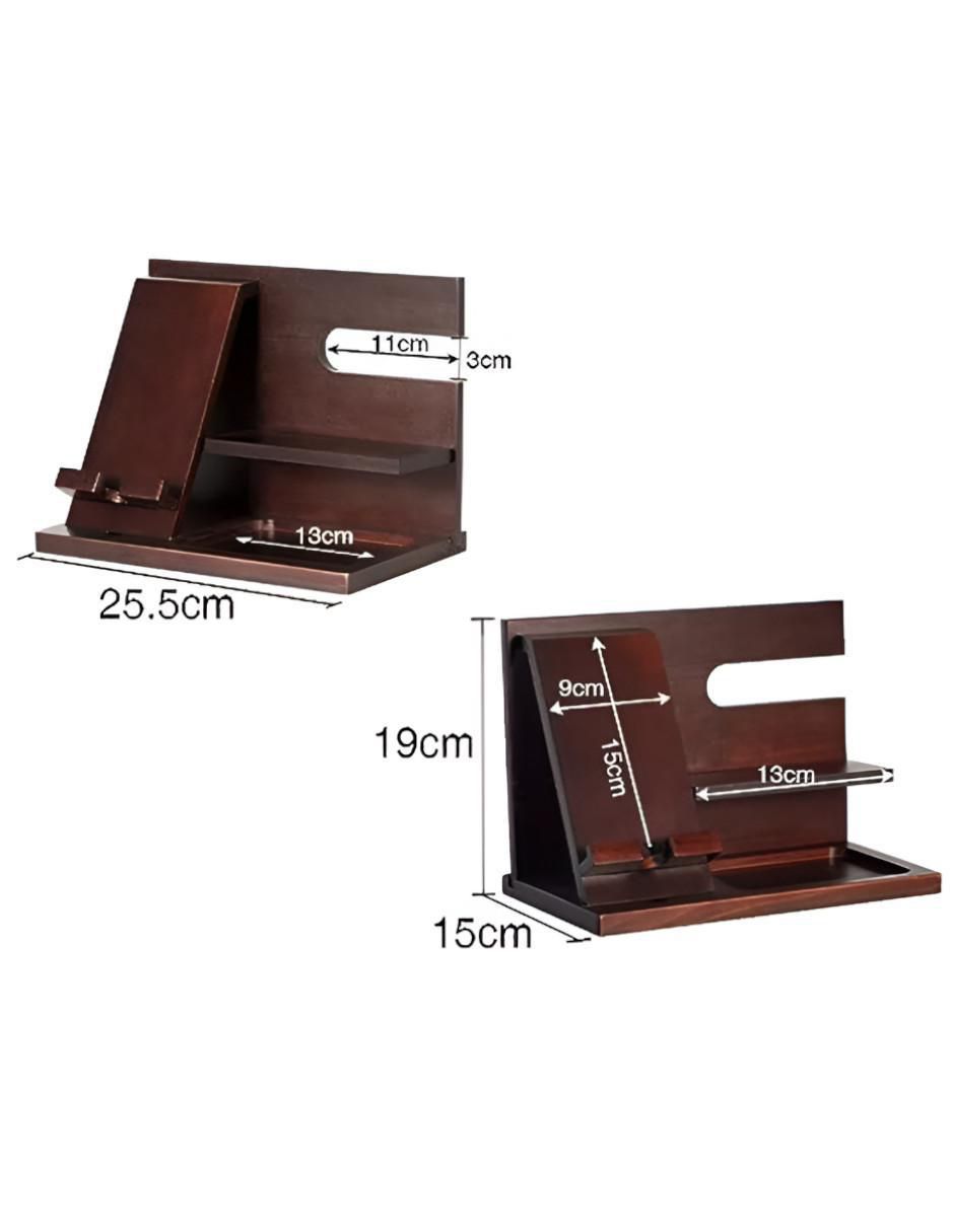 Organizador de Escritorio de Madera para Celular y Reloj - Image 4