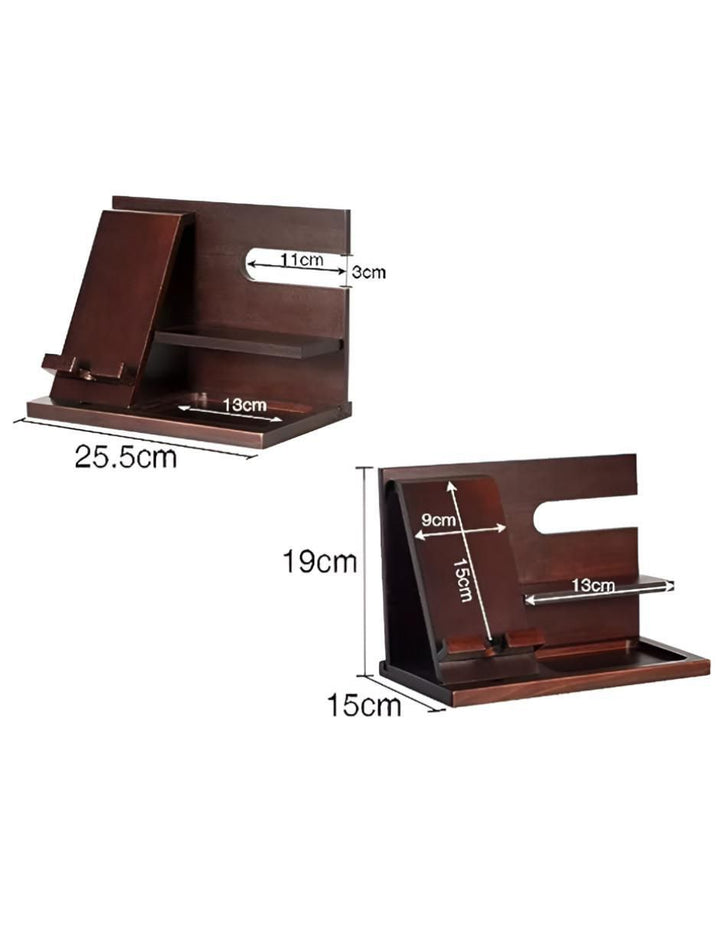 Organizador de Escritorio de Madera para Celular y Reloj - Image 4