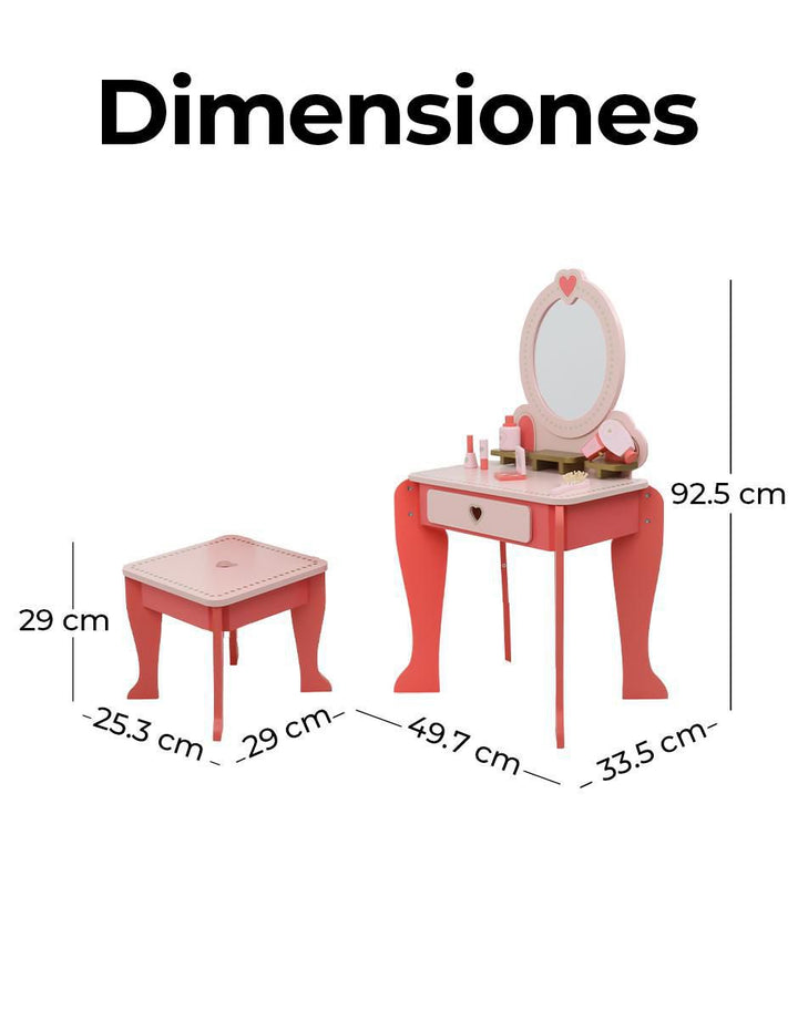 Tocador de Juguete Gaon Rosa Madera - Image 3