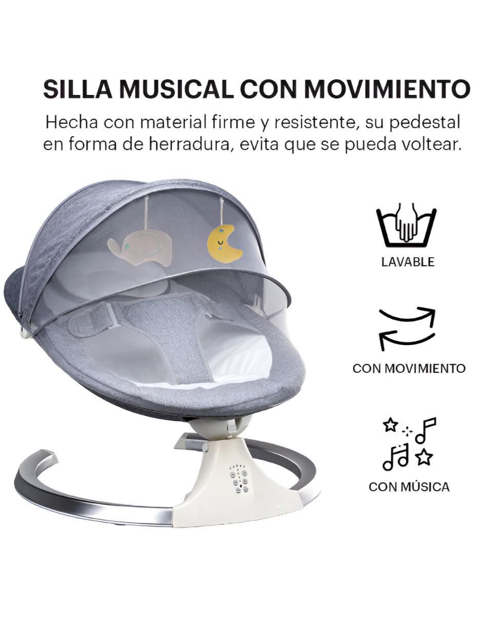 Silla Mecedora Electrica Bebe Musical Gris - Image 2