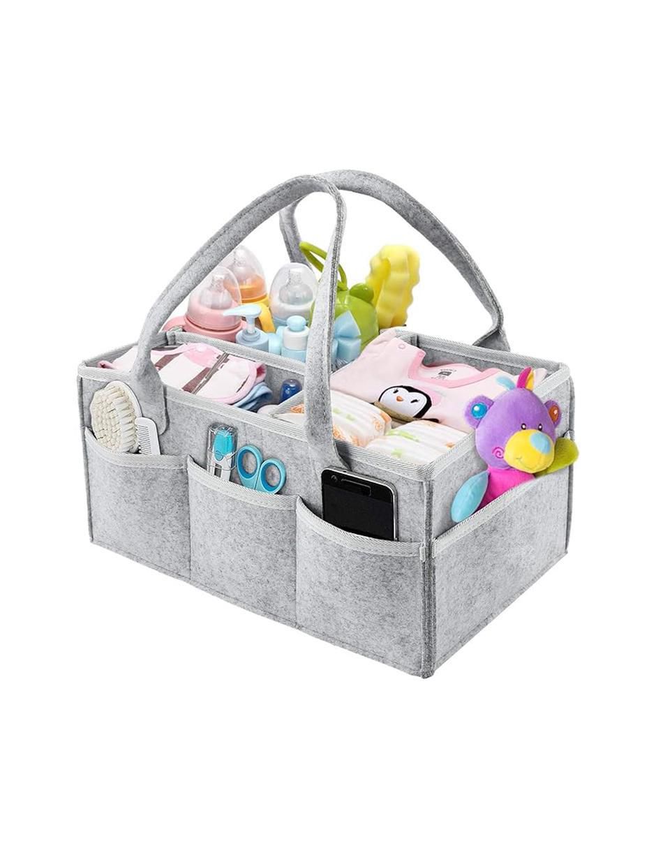 Pañalera Rectangular Gris Organizador Bebé - Image 1