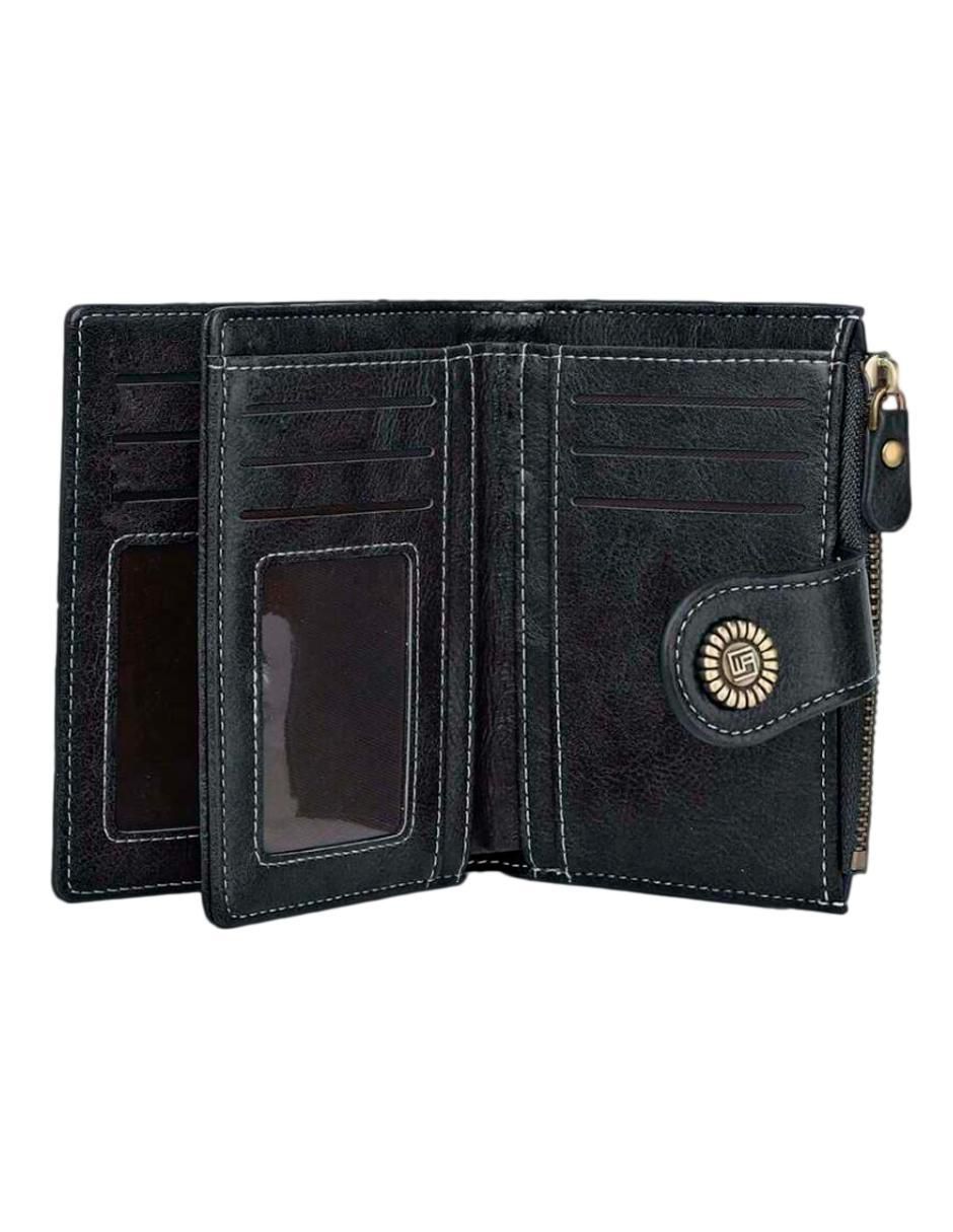 Cartera Black Flower Mujer PU - Image 4