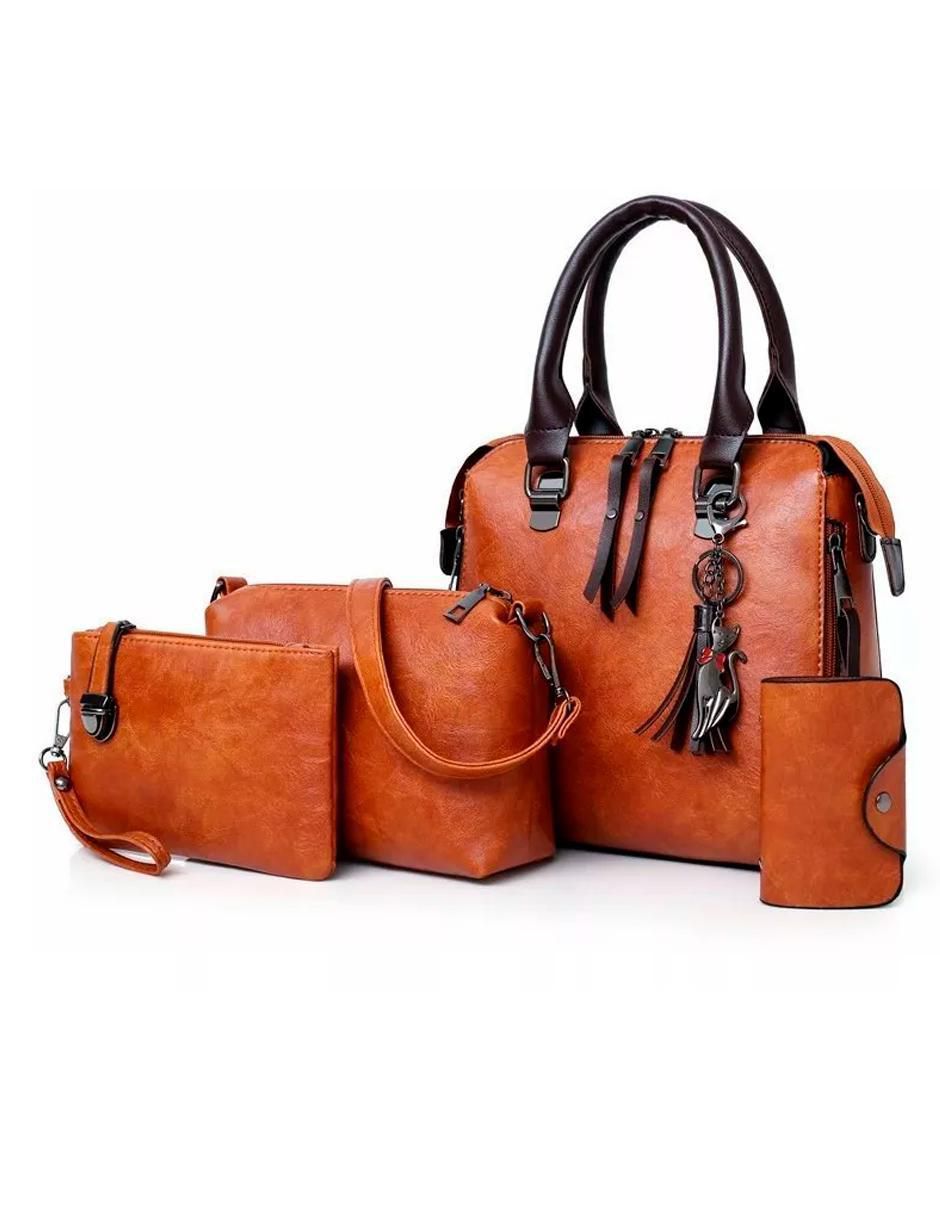 Bolsa Tote Set 4 Piezas Marrón - Image 1