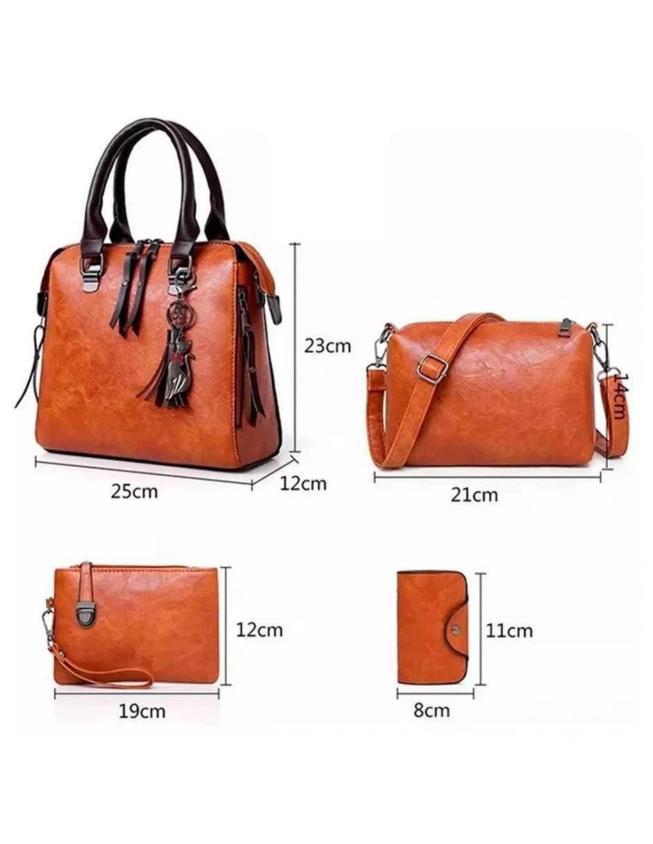 Bolsa Tote Set 4 Piezas Marrón - Image 7