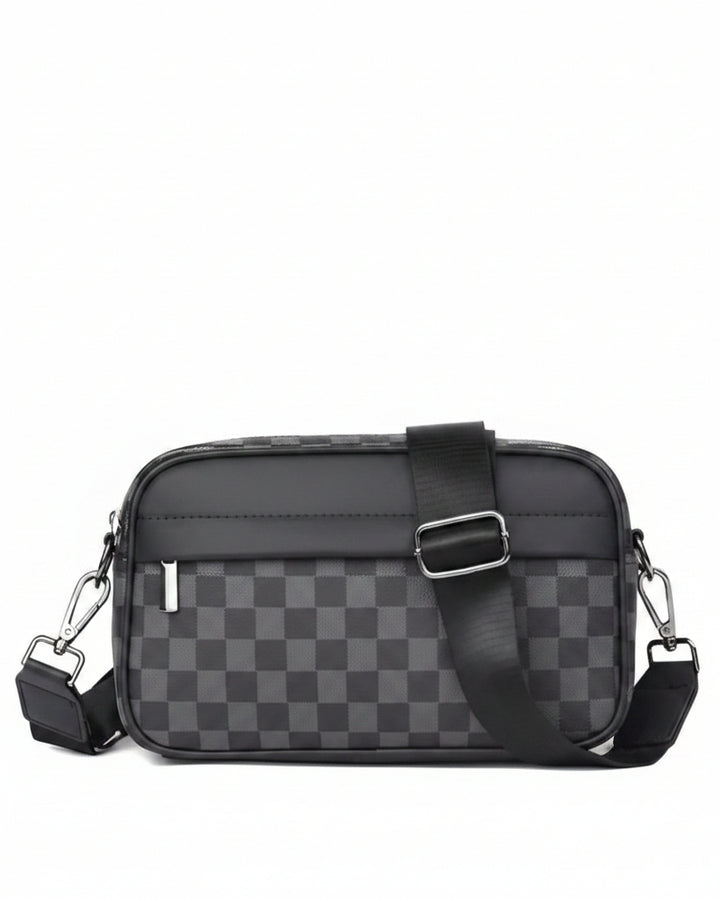 Bolsa Bandolera Cuero Negro Hombre - Image 1