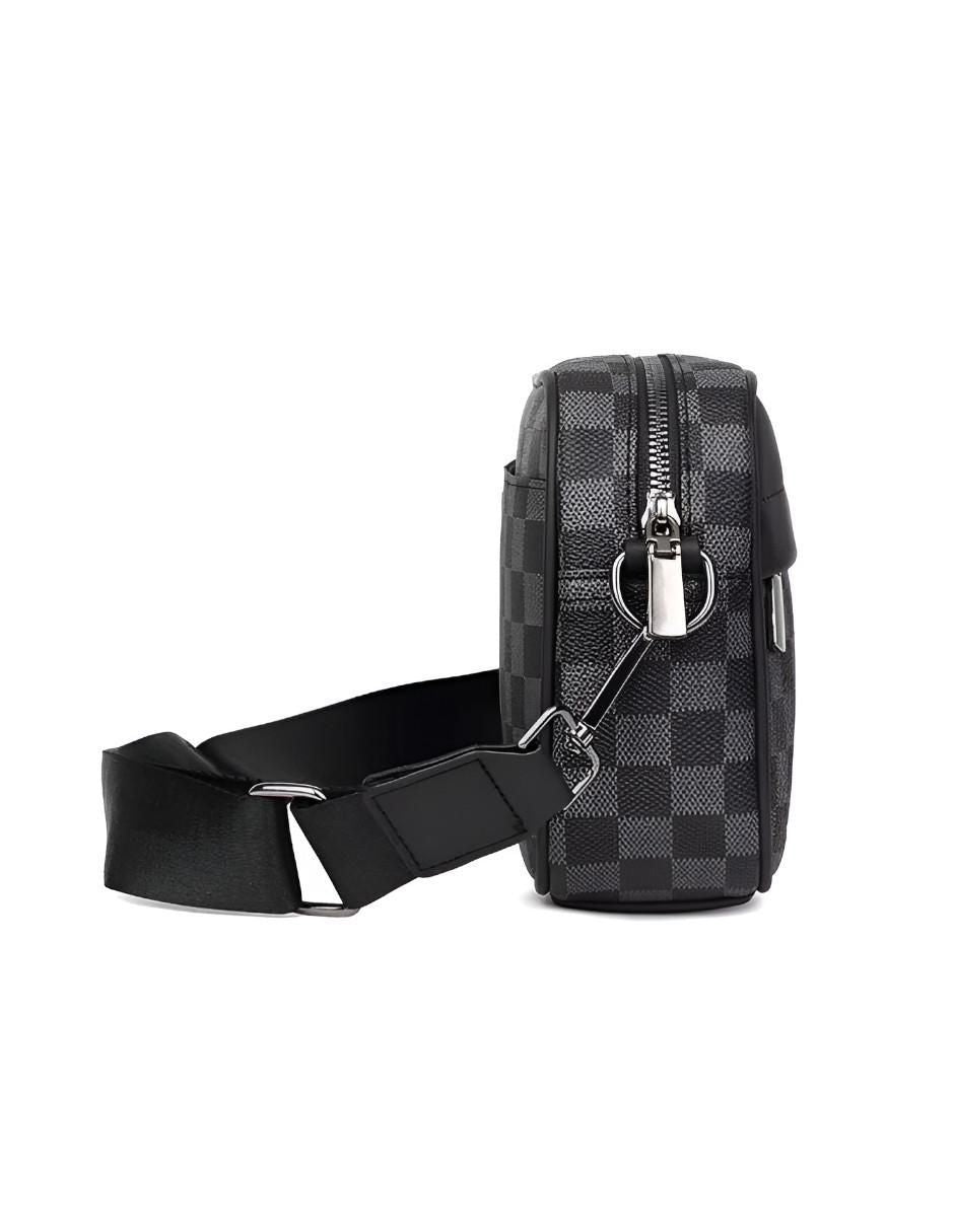 Bolsa Bandolera Cuero Negro Hombre - Image 2
