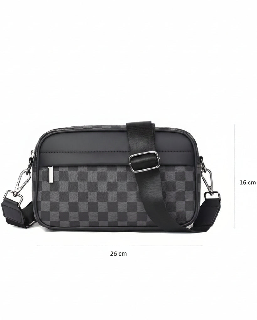Bolsa Bandolera Cuero Negro Hombre - Image 5