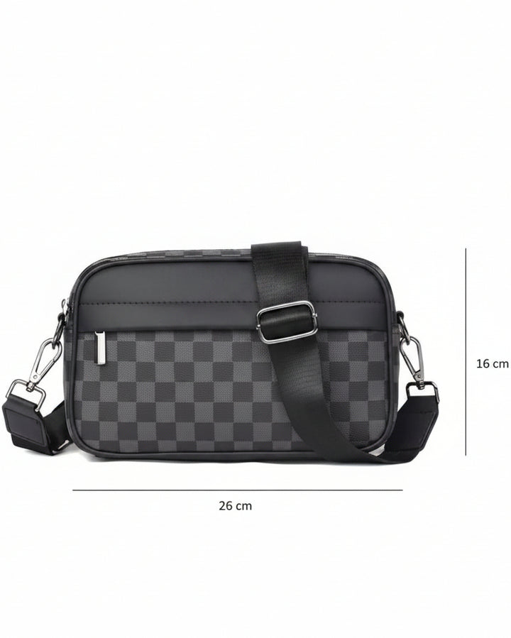 Bolsa Bandolera Cuero Negro Hombre - Image 5