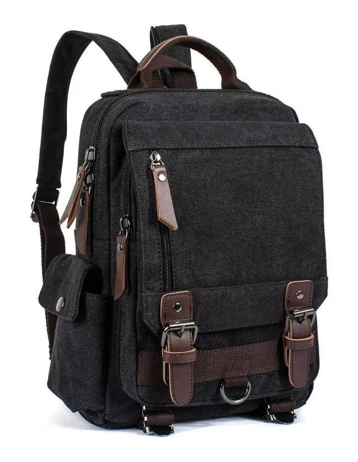 Mochila Impermeable Lona Negra - Image 1
