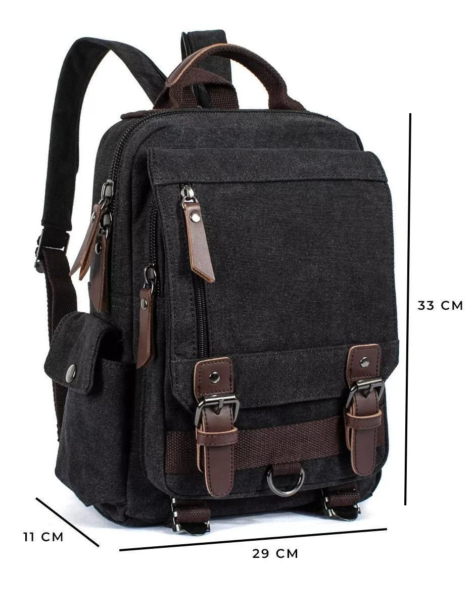 Mochila Impermeable Lona Negra - Image 4