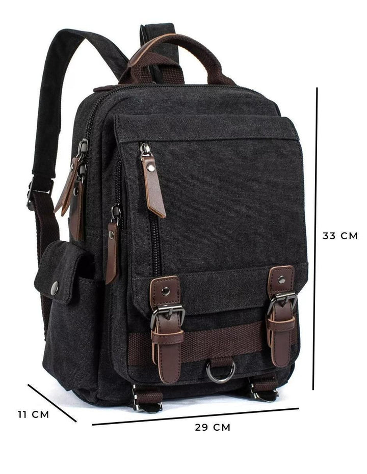 Mochila Impermeable Lona Negra - Image 4