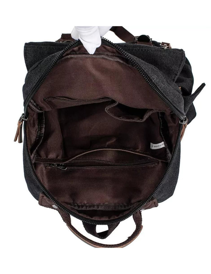 Mochila Impermeable Lona Negra - Image 3