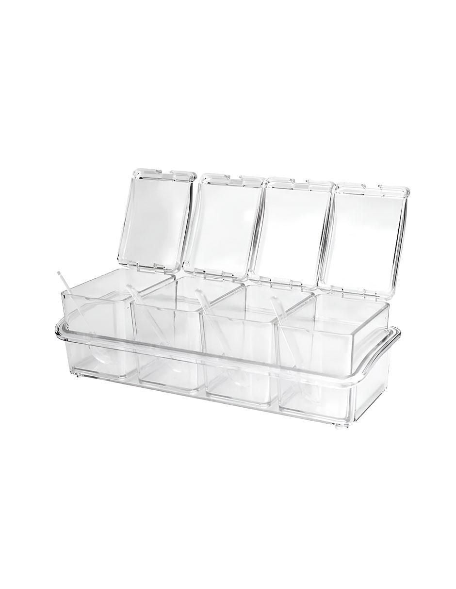 Especiero Acrílico Transparente para 4 Especias - Image 1