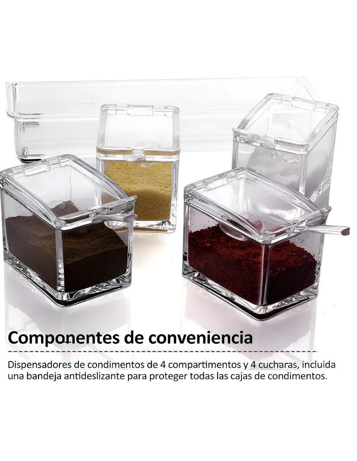 Especiero Acrílico Transparente para 4 Especias - Image 3