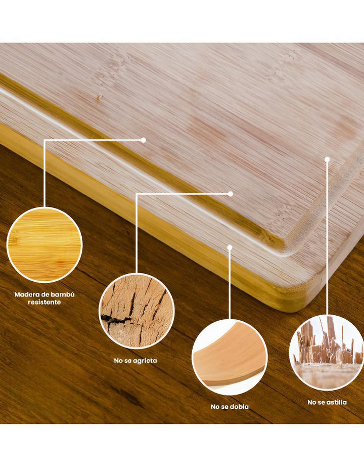 Tablas para Picar Bambú 3 Piezas con Asa - Image 3