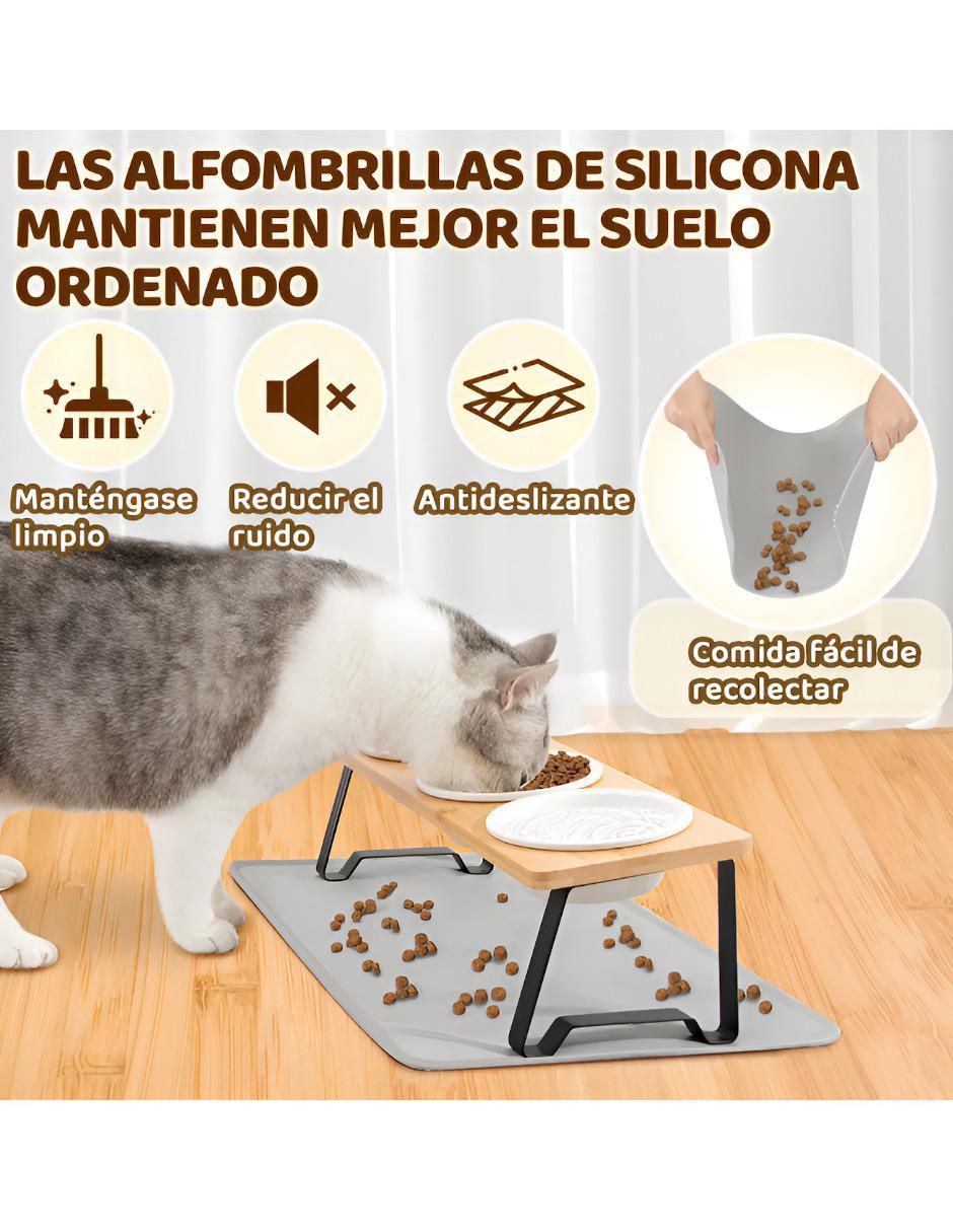 Set de 3 Comederos Cerámica Gato Elevados 280ml - Image 2
