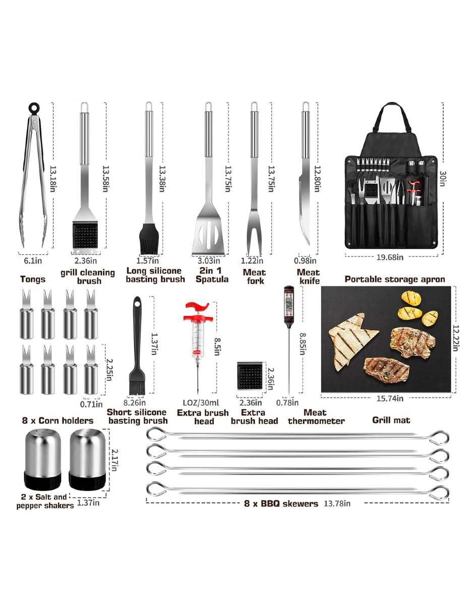 Kit Barbacoa 29 Piezas Acero Inoxidable - Image 3