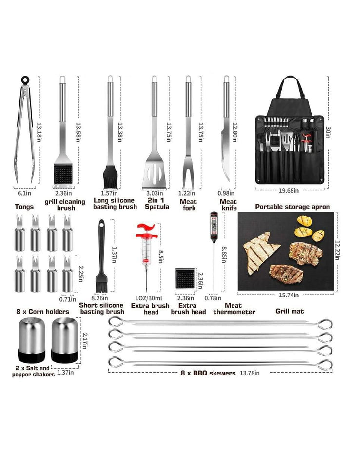 Kit Barbacoa 29 Piezas Acero Inoxidable - Image 3