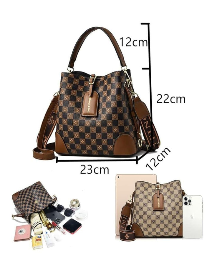Bolsa Shopper Retro Cuadros Mujer - Image 6