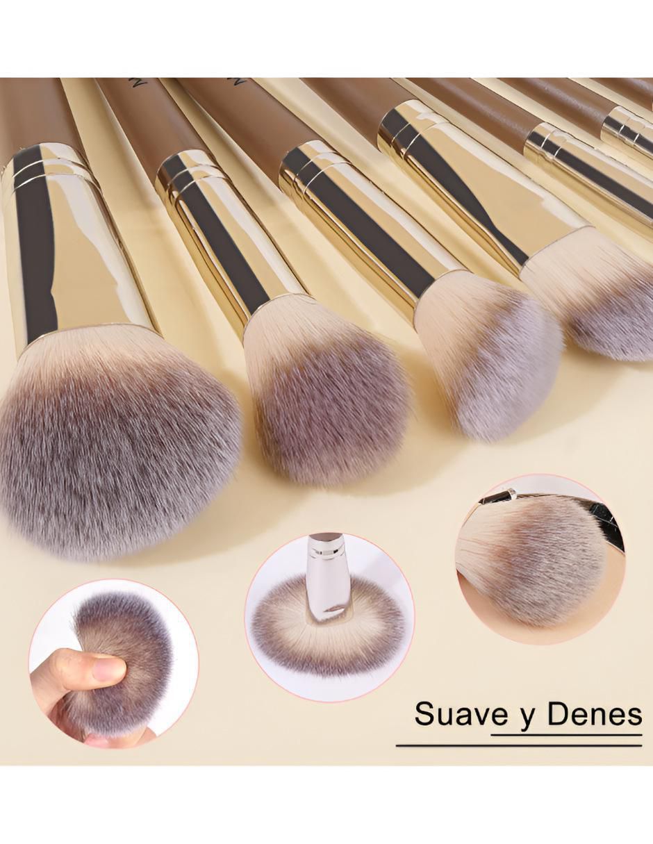 Brochas de Maquillaje Doradas Set 12 Piezas - Image 2
