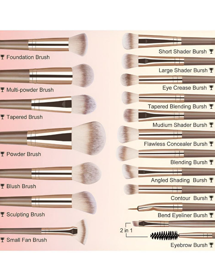 Brochas de Maquillaje Doradas Set 12 Piezas - Image 3