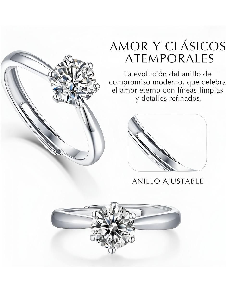 Anillo de Compromiso Plata 925 Moissanita - Image 4