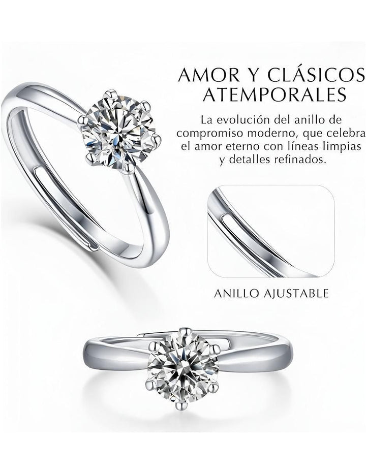 Anillo de Compromiso Plata 925 Moissanita - Image 4