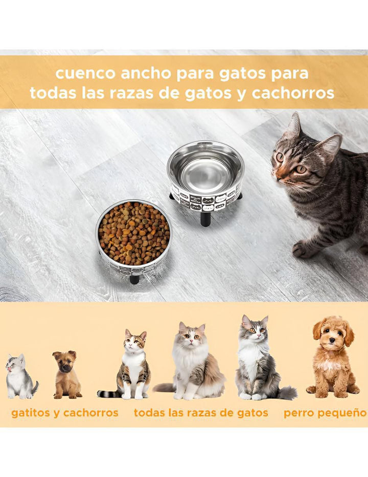 Plato Comedero Elevado Acero 400ml 2pz - Image 4