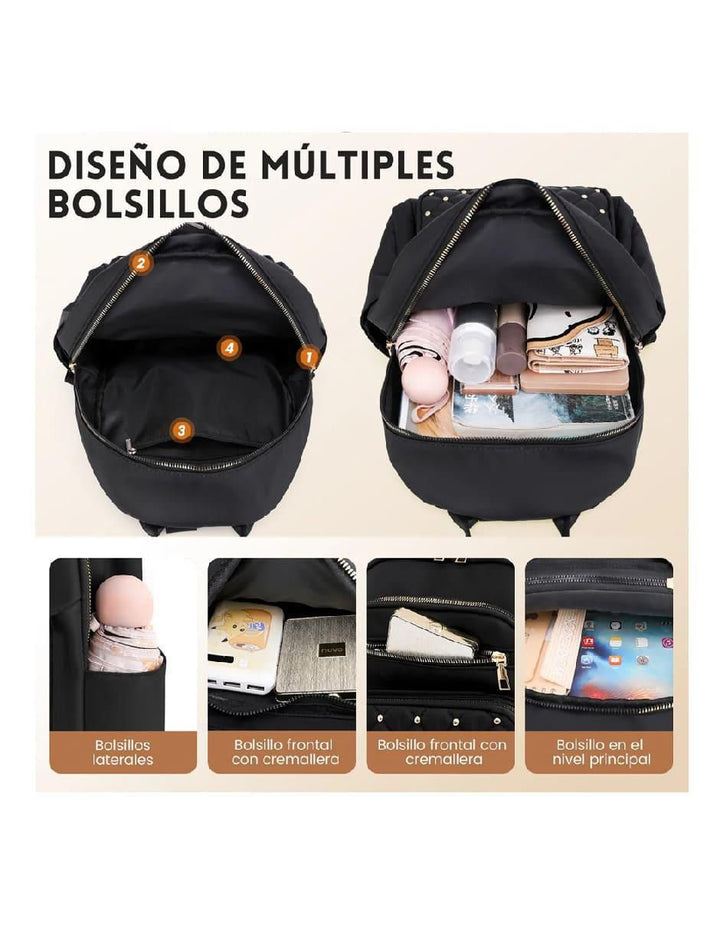 Mochila Antirrobo Impermeable Mujer Dorado - Image 3