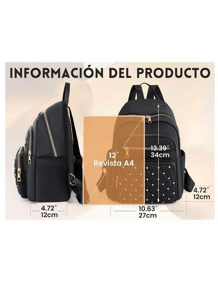 Mochila Antirrobo Impermeable Mujer Dorado - Image 5
