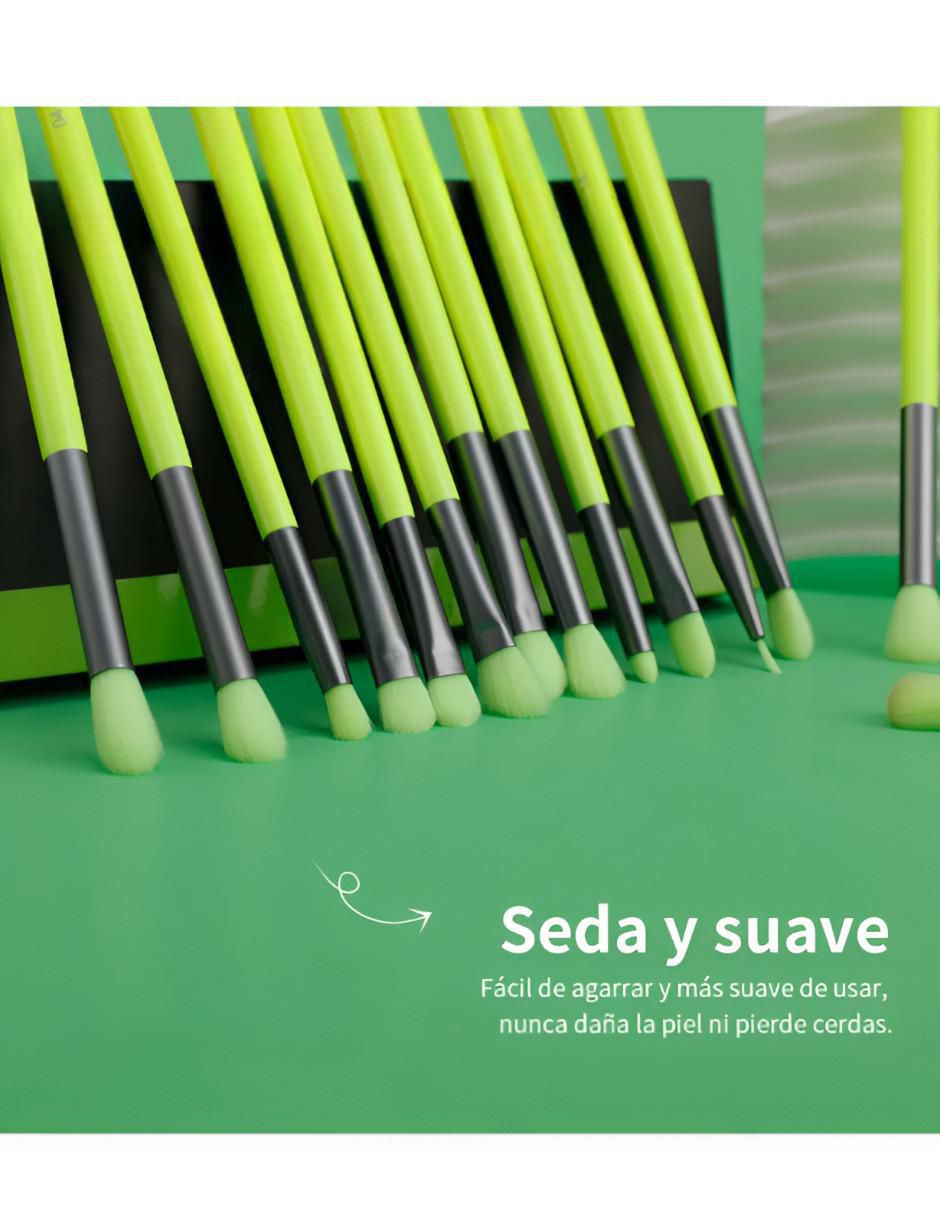 Brochas Maquillaje Verde Neón 15 piezas - Image 2