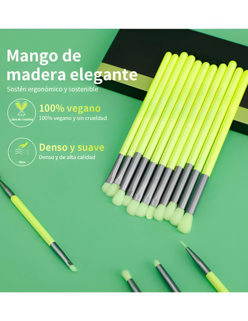 Brochas Maquillaje Verde Neón 15 piezas - Image 4