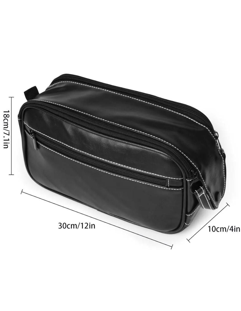 Neceser Cuero Negro Impermeable - Image 2