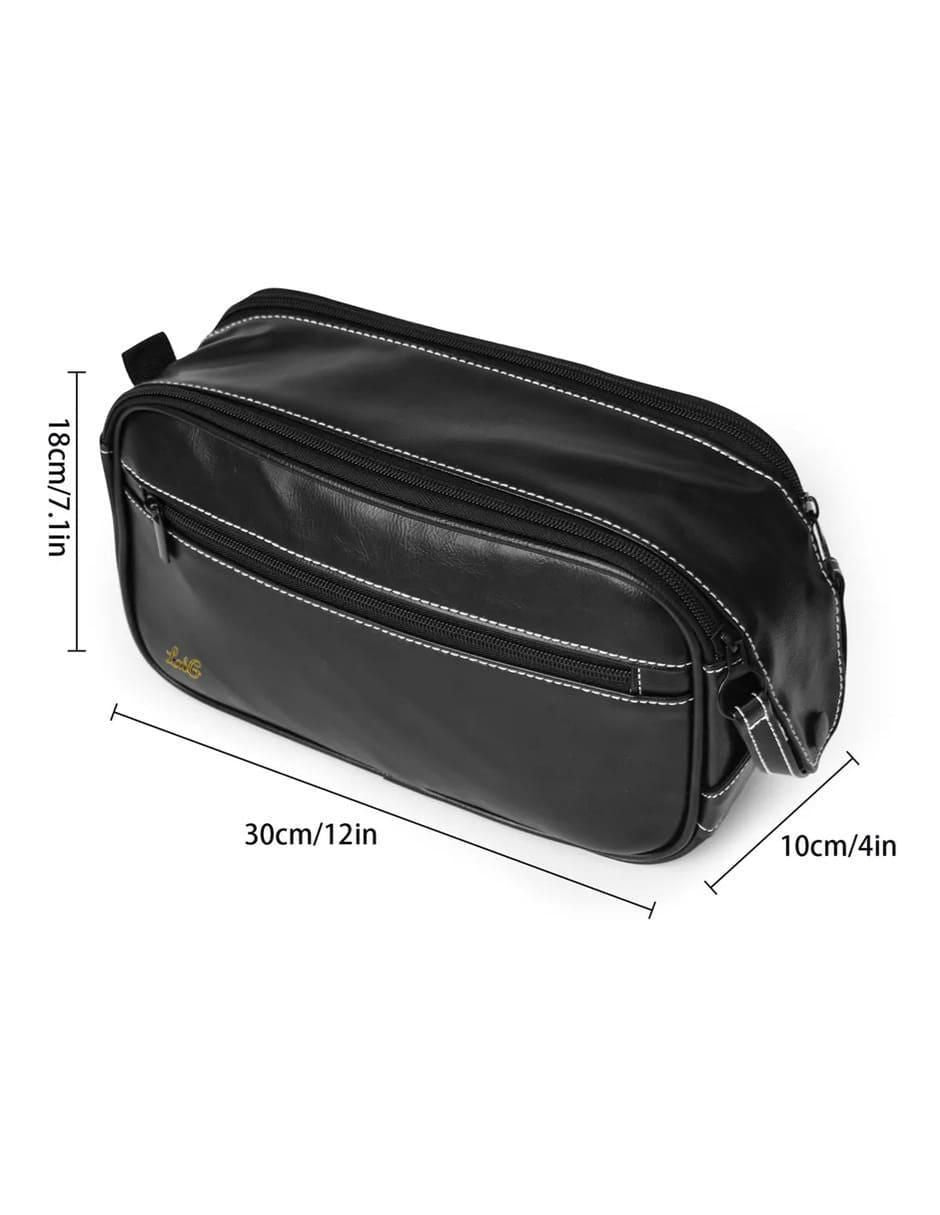 Neceser Cuero Negro Impermeable - Image 7