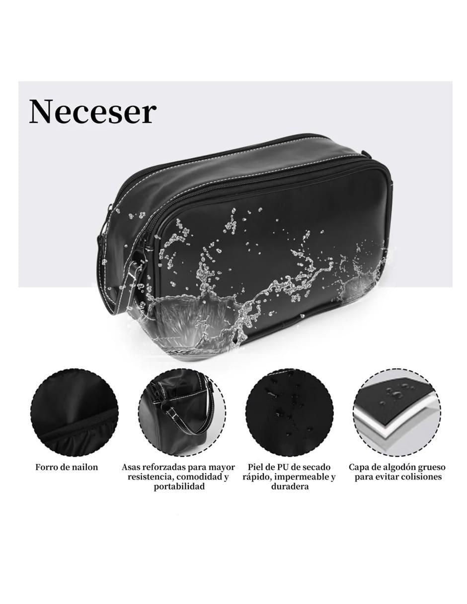 Neceser Cuero Negro Impermeable - Image 6
