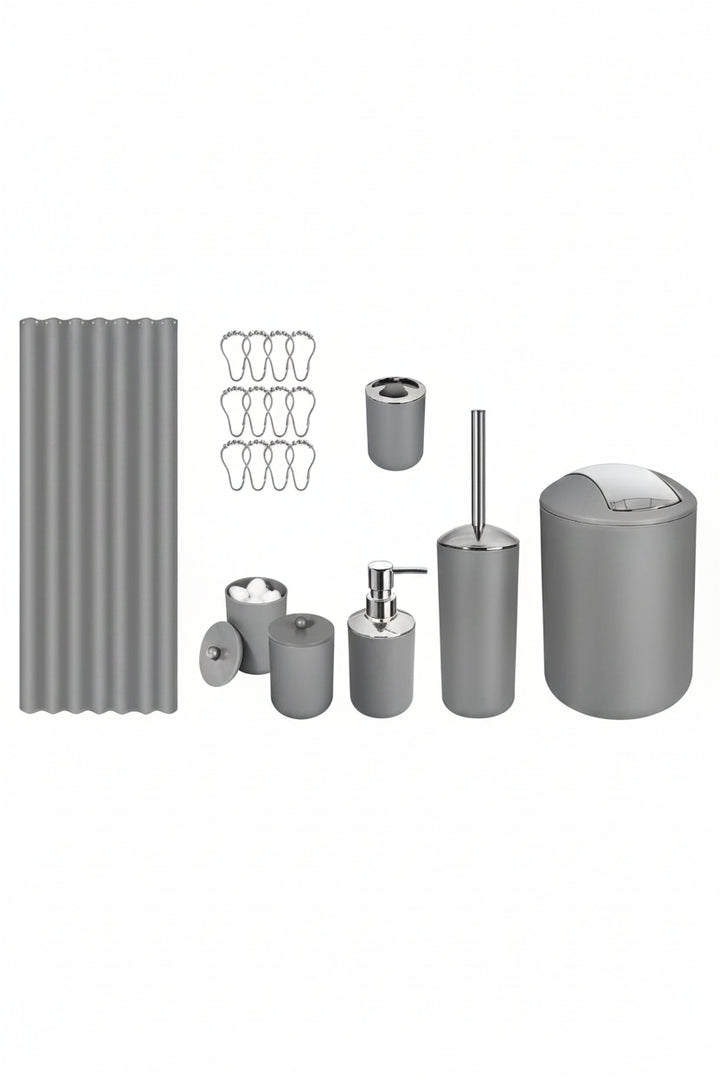 Set de Accesorios Baño Gris Mate 6 Piezas - Image 1