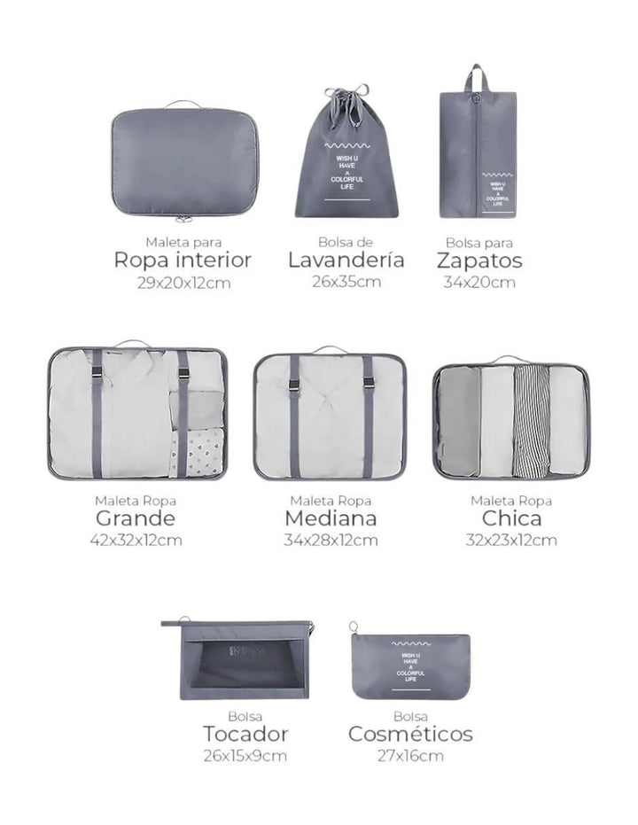 Set de 8 Organizadores de Maleta para Viaje - Image 4